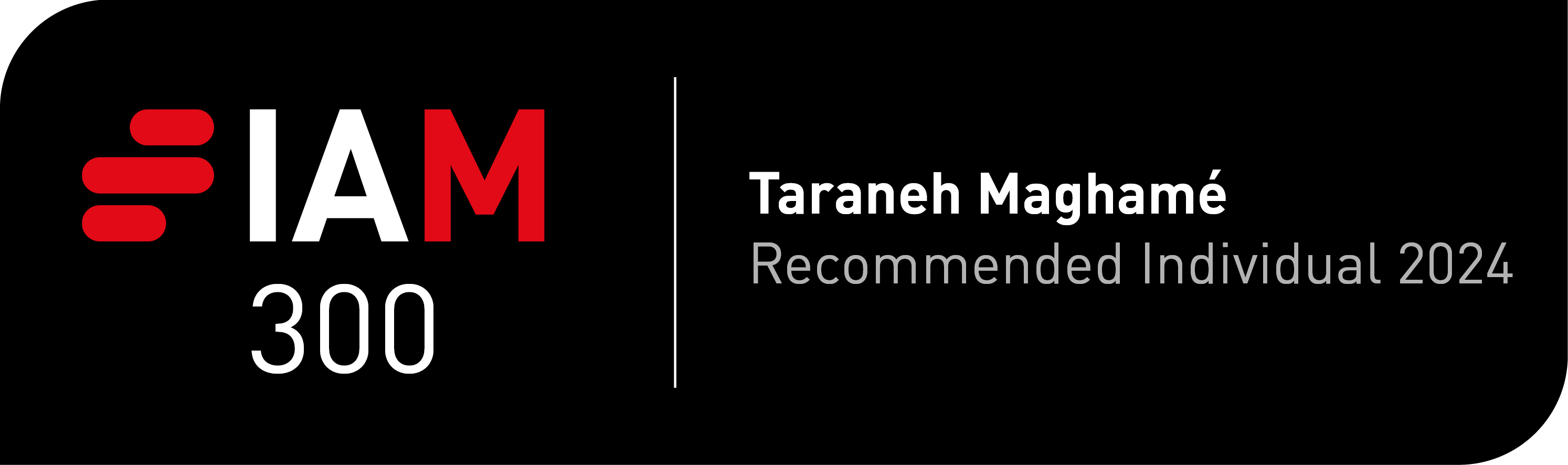 IAM Strategy 300 Taraneh Maghame Recommended Individual 2020 badge